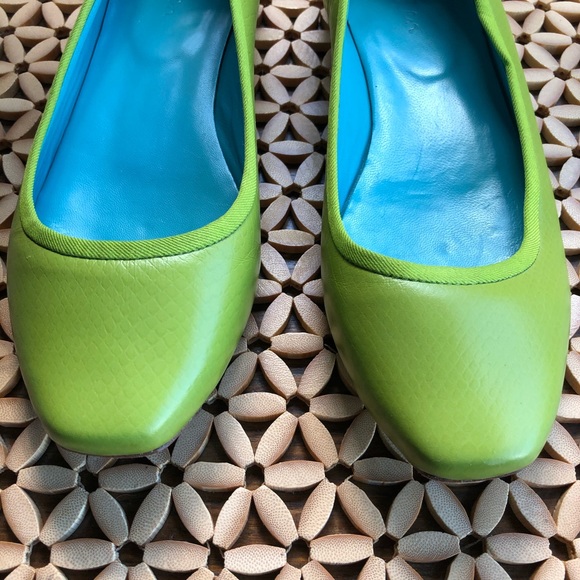 Boden Lime Green Leather Flats-EU 38 US 8 - Picture 8 of 8